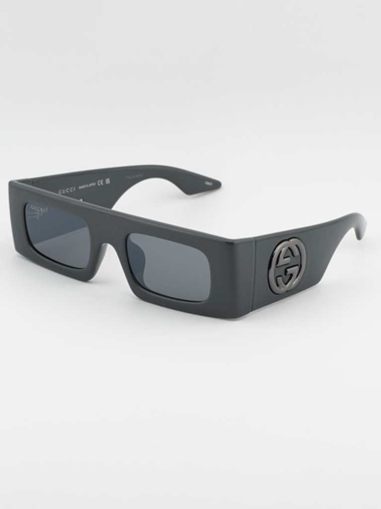 Gucci Gg1646s 006 Sunglasses Grey Rectangle Frame, Grey With Silver Mirror Lense